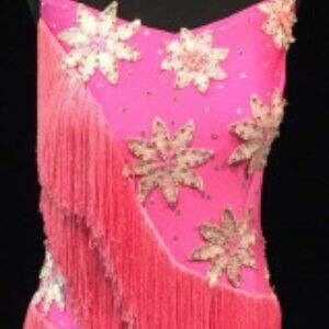 "Pink Lily" by Dancewear Works - Beginner competition Rhythm Dress - Swarovski